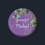 Wedding Modern Plain Calligraphy Name Floral Magnet<br><div class="desc">You can easily change the fonts and colours. You can also add your logo and the background image as you like.</div>