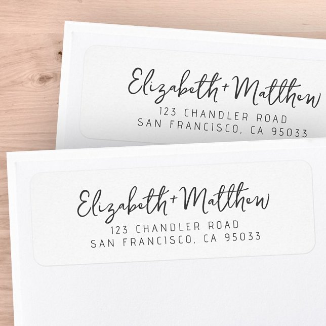 Wedding Modern Script Elegant Chic Return Address (Creator Uploaded)