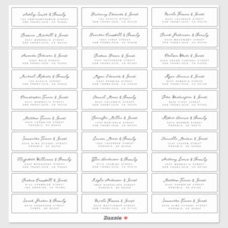 Wedding Modern Simple Black and White Guest Names