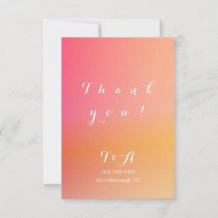 Wedding Modern Sunset Ombre Thank You Card