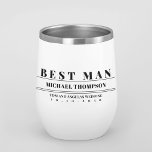 Wedding Modern Typography Best Man Custom<br><div class="desc">This design features a weddings party gift favours idea for groomsmen best man with simple typography,  custom,  personalized,  with simple black and white lettering,  perfect for wedding party gifts</div>