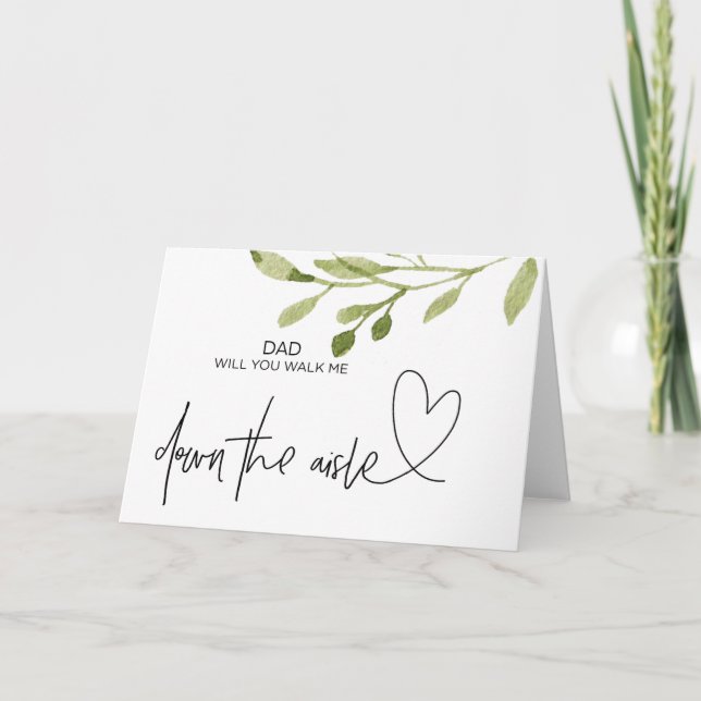Wedding Mom Dad Will You Walk Me Down Aisle Card (Front)