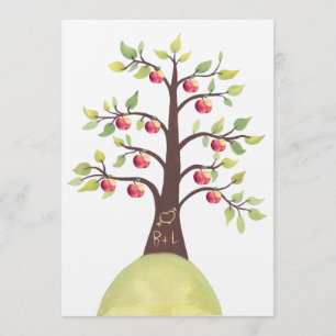 Wedding Monogram Apple Tree Orchard Country Invite