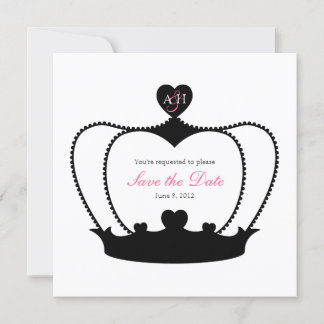 Wedding Monogram B&W Save the Date Announcement