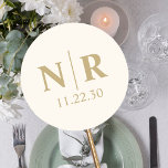 Wedding Monogram Bride And Groom Initials Classic Round Sticker<br><div class="desc">Add a touch of elegance to your wedding favours with our Wedding Monogram Bride And Groom Initials Classic Round Stickers. These stickers are the perfect way to personalize your wedding favours, gifts, and envelopes with a timeless touch. Featuring a minimalist wedding monogram for the couple, these stickers exude sophistication with...</div>