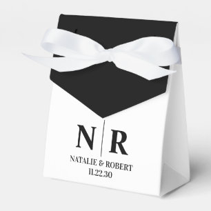 Wedding Monogram Bride And Groom Initials Elegant Favor Box