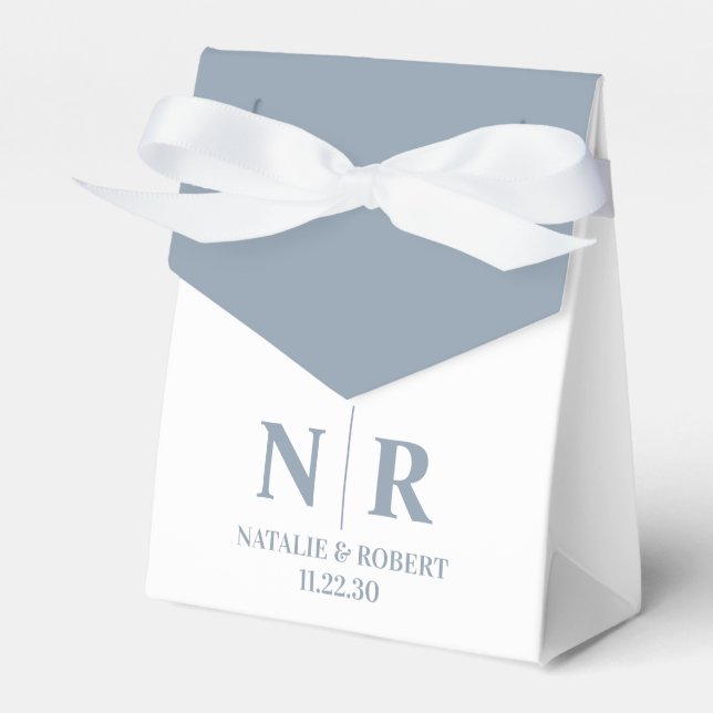 Wedding Monogram Bride And Groom Initials Elegant Favor Box (Front Side)