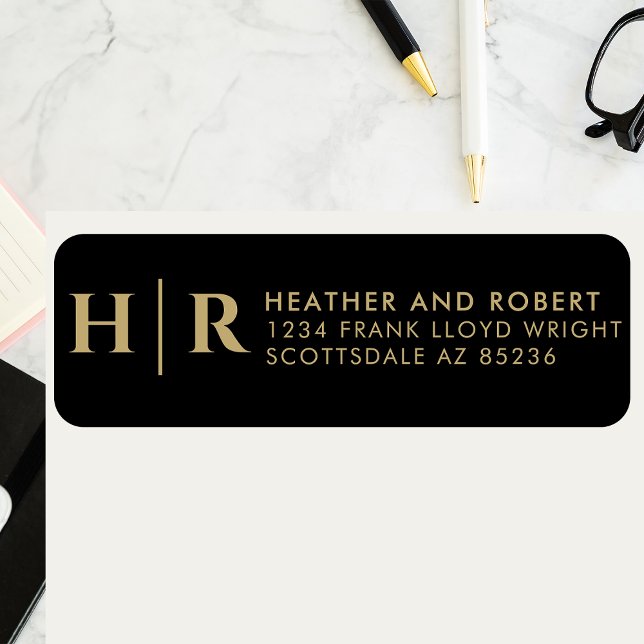 Wedding Monogram Bride and Groom Return Address (Creator Uploaded)