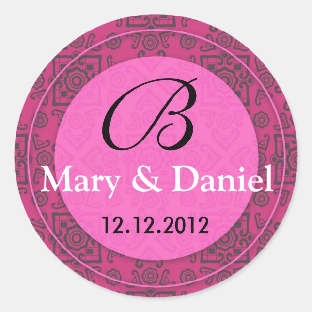 Wedding Monogram Bride Groom Date Envelope Seal (Front)