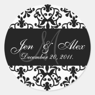 Wedding Monogram Bride Groom Date Paisley Seal