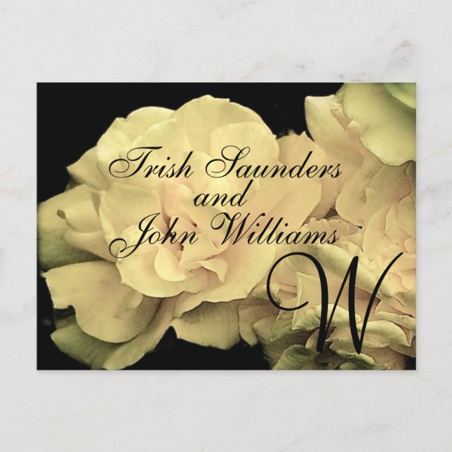 Wedding Monogram Bride Groom Names Announcement (Front)