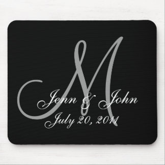 Wedding Monogram Bride Groom Names Date  Mouse Pad