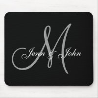 Wedding Monogram Bride Groom Names Mouse Pad