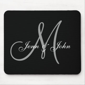 Wedding Monogram Bride Groom Names Mouse Pad