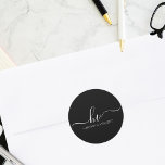 Wedding Monogram Calligraphy Script Custom Favour Classic Round Sticker<br><div class="desc">Enhance the elegance of your wedding favours with our Wedding Monogram Calligraphy Script Custom Favour Classic Round Stickers. These exquisite stickers are more than just labels; they are a reflection of your sophisticated taste and attention to detail. Featuring a timeless calligraphy script and your personalized monogram, these stickers add a...</div>