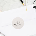 Wedding Monogram Calligraphy Script Custom Favour Classic Round Sticker<br><div class="desc">Enhance the elegance of your wedding favours and invitations with our Wedding Monogram Calligraphy Script Custom Favour Classic Round Stickers. These stickers, adorned with a beautiful calligraphy script monogram, create a sophisticated and personalized touch to your wedding stationery. Featuring the bride and groom's initials, these stickers serve as stylish address...</div>