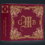 Wedding Monogram Classic Gold Frame Burgundy Binder<br><div class="desc">Ornate, classical frame in gold tones with burgundy background. Replace the sample monogram with your own for a personalized gift. Makes a wonderful gift for anyone who enjoys classic, timeless, traditional designs. The background colour is changeable: Simple click on the “Customize” button and pick a hue from the “Select a...</div>