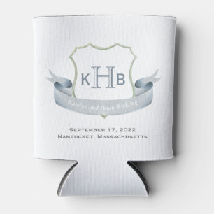 Wedding Monogram Crest Logo Classic Can Cooler