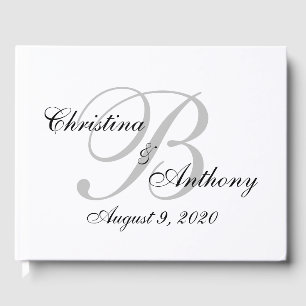 Wedding Monogram Custom Guest Book Sign In Book