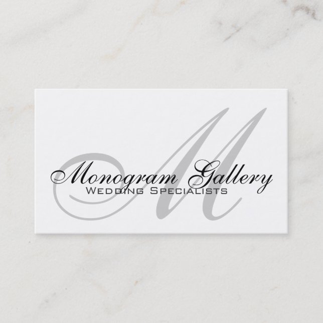 Wedding Monogram Customizable Business Card (Front)