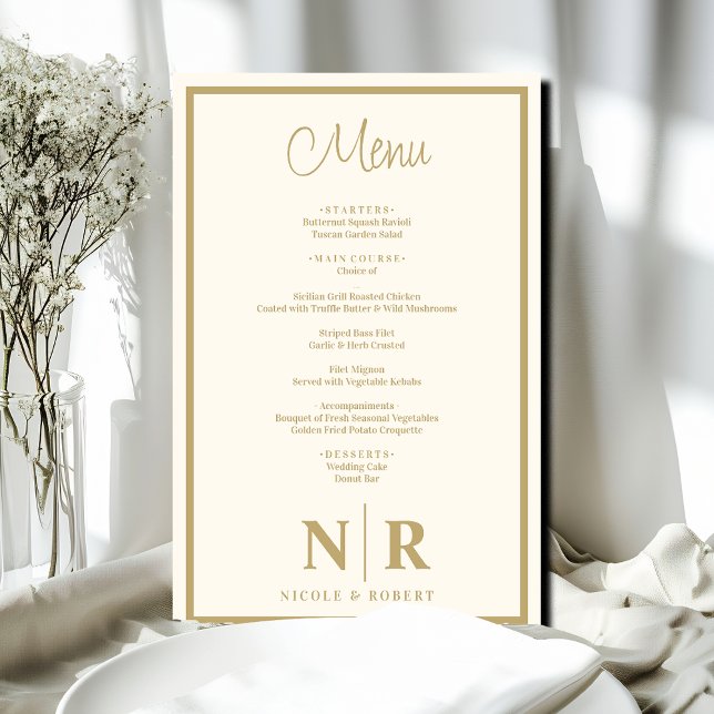 Wedding Monogram Customized Rehearsal Dinner Menu (Creator Uploaded)