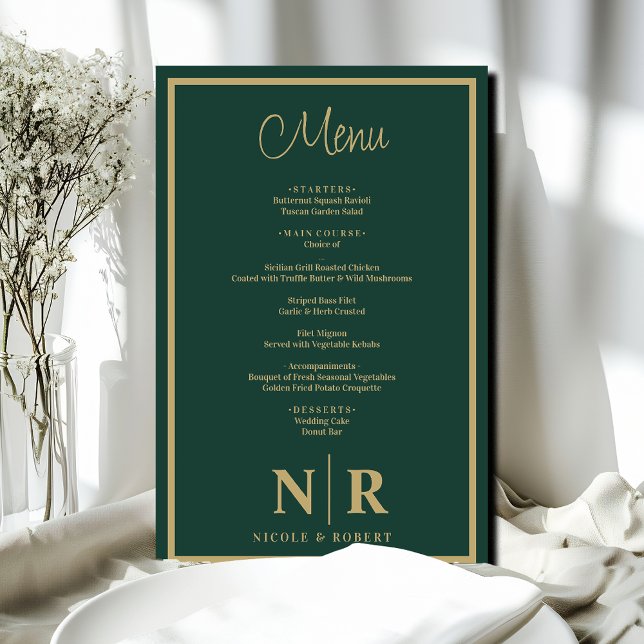 Wedding Monogram Customized Rehearsal Dinner Menu (Creator Uploaded)