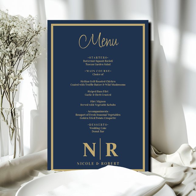 Wedding Monogram Customized Rehearsal Dinner Menu (Creator Uploaded)
