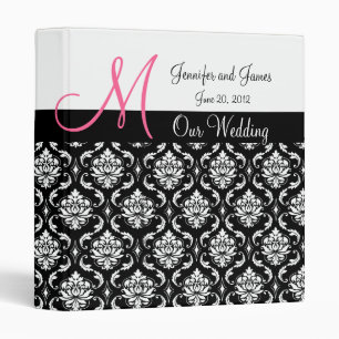 Wedding Monogram Damask Planner Keepsake Binders