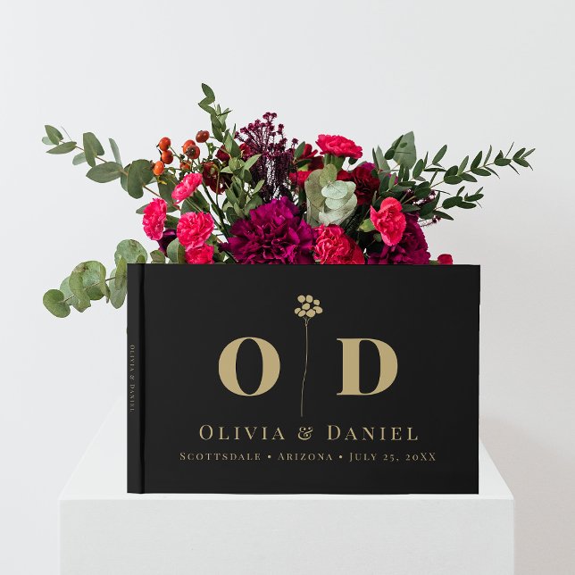 Wedding Monogram Elegant  Modern Minimal Custom Guest Book (Creator Uploaded)