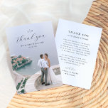 Wedding Monogram | Elegant & Modern Script Photo Thank You Card<br><div class="desc">An elegant photo thank you card to match our Monogram | All In One QR Code Photo Wedding collection. This design features your initials and below "thank you" in an elegant script. The back of the card features a custom heartfelt thank-you message to express your gratitude to friends and family....</div>