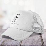 Wedding Monogram Elegant Simple Minimalist Trucker Hat<br><div class="desc">A simple wedding monogram hat with classic traditional typography in black in an elegant style. The text can be easily be customized with your names for the perfectly personalized design!</div>