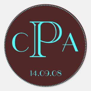 Wedding monogram favour sticker tag label