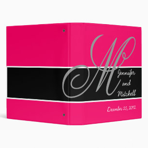 Wedding Monogram Fuchsia Planner Keepsake Binder