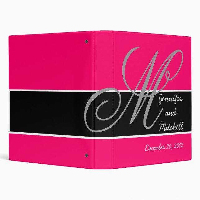 Wedding Monogram Fuchsia Planner Keepsake Binder (Background)