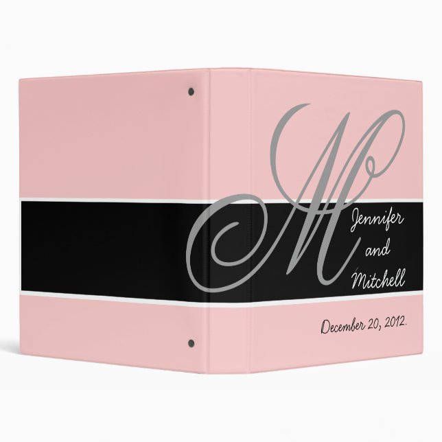 Wedding Monogram Fuchsia Planner Keepsake Binder (Background)