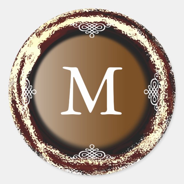 Wedding Monogram Gold Sticker Foil (Front)