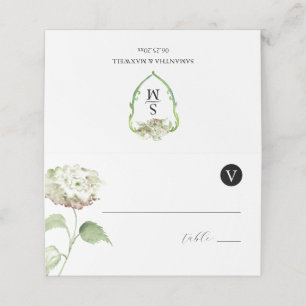 Wedding Monogram Hydrangea Escort Cards