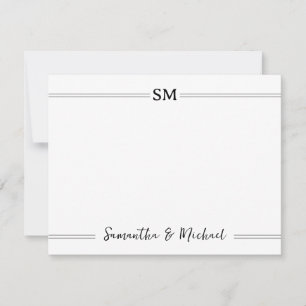 Wedding Monogram Initials Couple Name Personalized Card