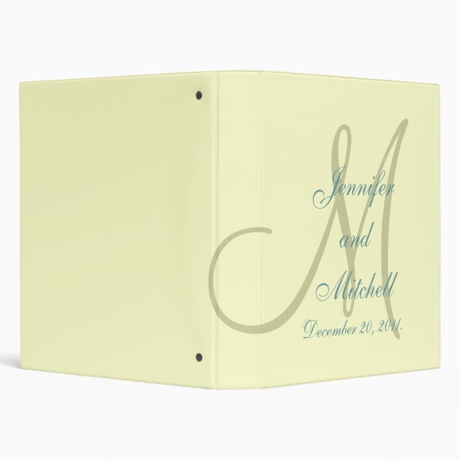 Wedding Monogram Ivory Planner Keepsake Binder (Background)