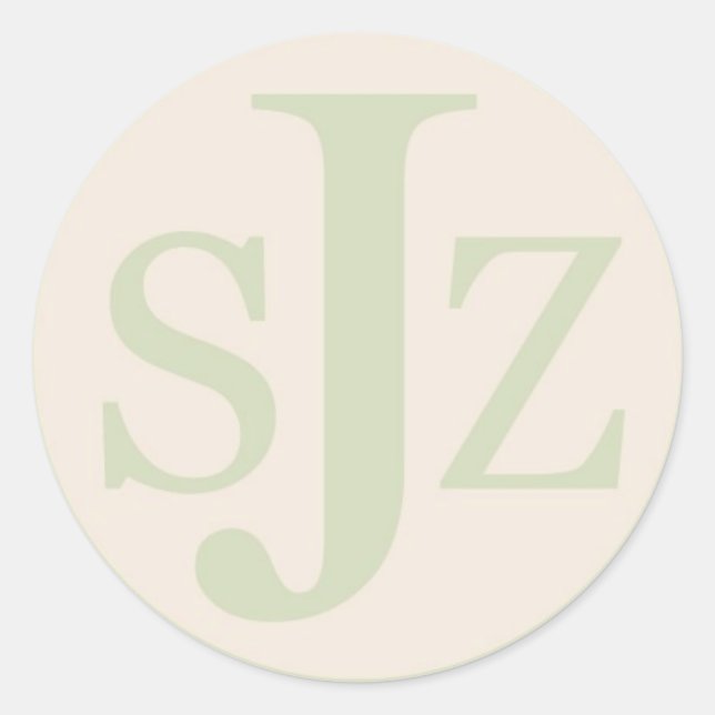 Wedding Monogram Logo Classic Round Sticker (Front)