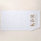 Wedding Monogram Minimalist Simple Gold and White