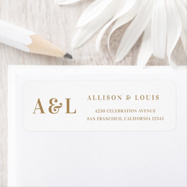 Wedding Monogram Minimalist White Gold (Insitu)