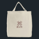 Wedding Monogram Names Date Announcement Tote Bag<br><div class="desc">Wedding Monogram Names Date Announcement Bag Customize the colour of the bag and text as well as your personal information</div>