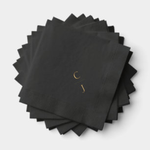 Wedding Monogram Personalized Elegant Gold Foil Napkins