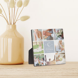 Wedding Monogram Photo Collage Plaque