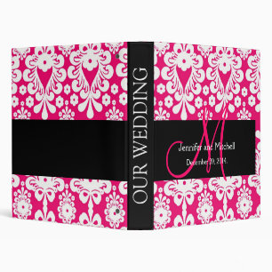 Wedding Monogram Pink DamaskPlanner Binder