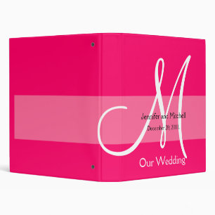 Wedding Monogram Pink Planner Keepsake Binder