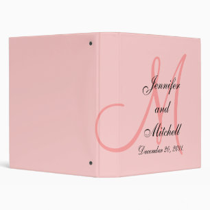 Wedding Monogram Pink Planner Keepsake Binder