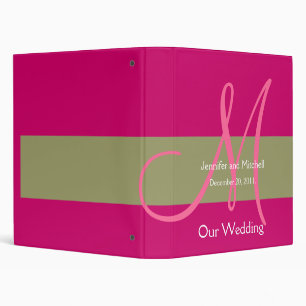 Wedding Monogram Pink Taupe Planner Photo Binder