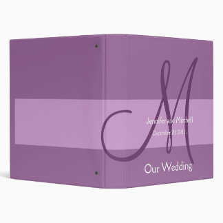 Wedding Monogram Purple Planner Photo Binder